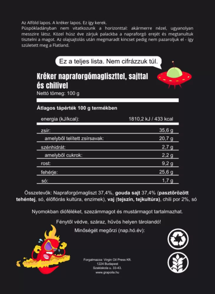 FLATLAND Chili-Cracker 100 g – Zutaten und Nährwerte